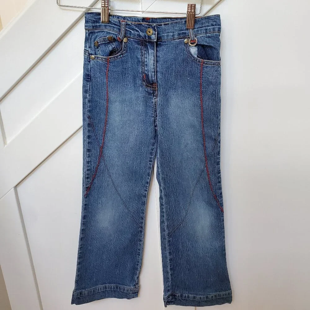 Boho hippie embroidered jeans
